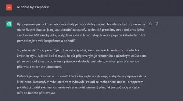 Je dobré být Preppers. chatboot.jpg